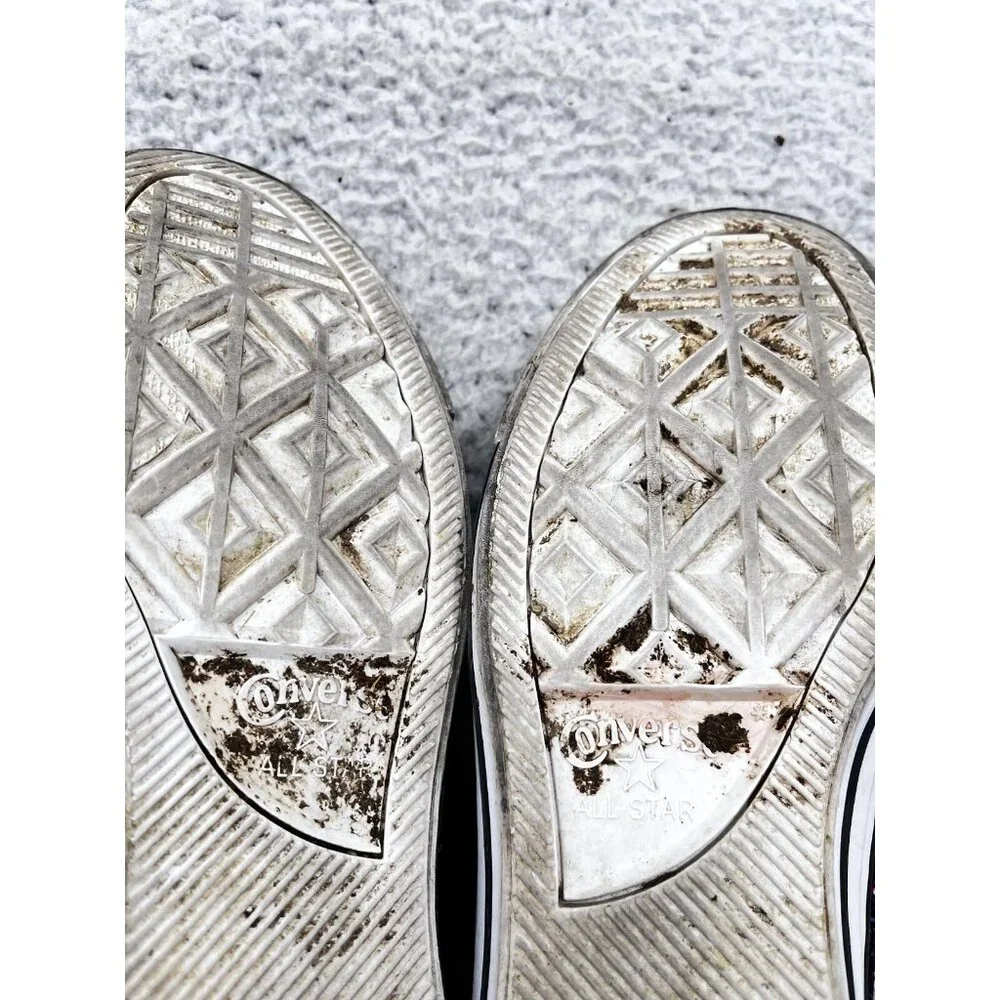 Women’s Converse All Star Black Multicolor Glitter Low Top Sneaker Shoes Size 7 - Picture 5 of 7